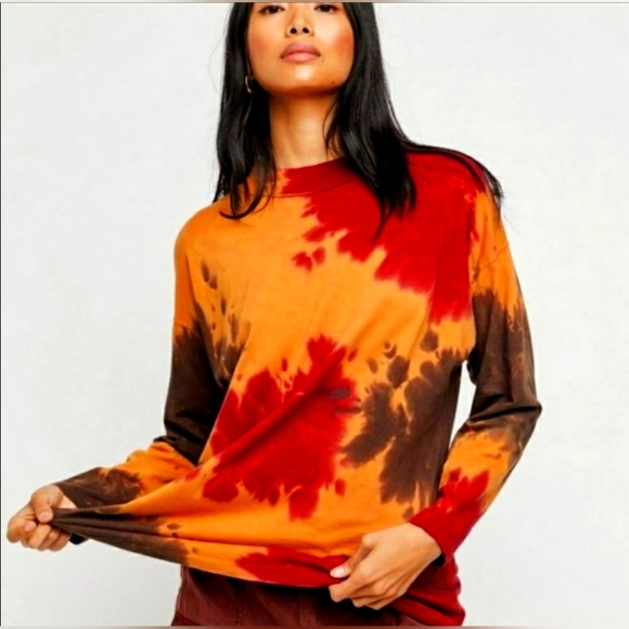 Super Comfortable "We The Free" Oversized Long-Sleeve Tie Dye Shirt - Picture 1 of 5